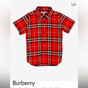Burberry check short -sleeve shirt